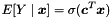 \[ E[Y \mid \boldsymbol x] = \sigma(\boldsymbol c^T \boldsymbol x) \]