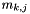 $ {m_{k,j}} $