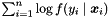 $ \sum_{i=1}^n \log f(y_i \mid \boldsymbol x_i) $
