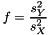 \[ f = \frac{s_Y^2}{s_X^2} \]