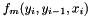 $ f_m(y_i,y_{i-1},x_i) $