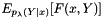 $E_{p_\lambda(Y|x)}[F(x,Y)]$